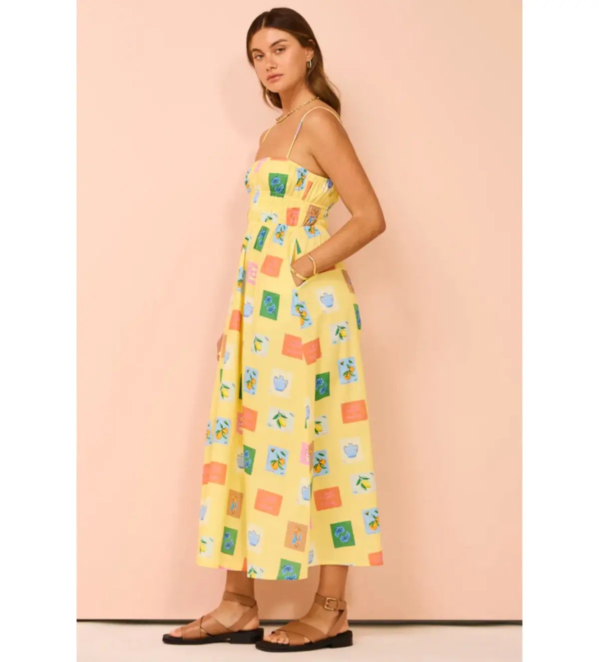Palm Noosa West Dress in Yellow Emblem Size AU 10 photo 2