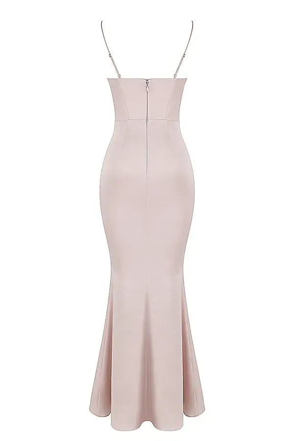 House of CB Olivette Crystal Satin Maxi Dress White Size 10 photo 7