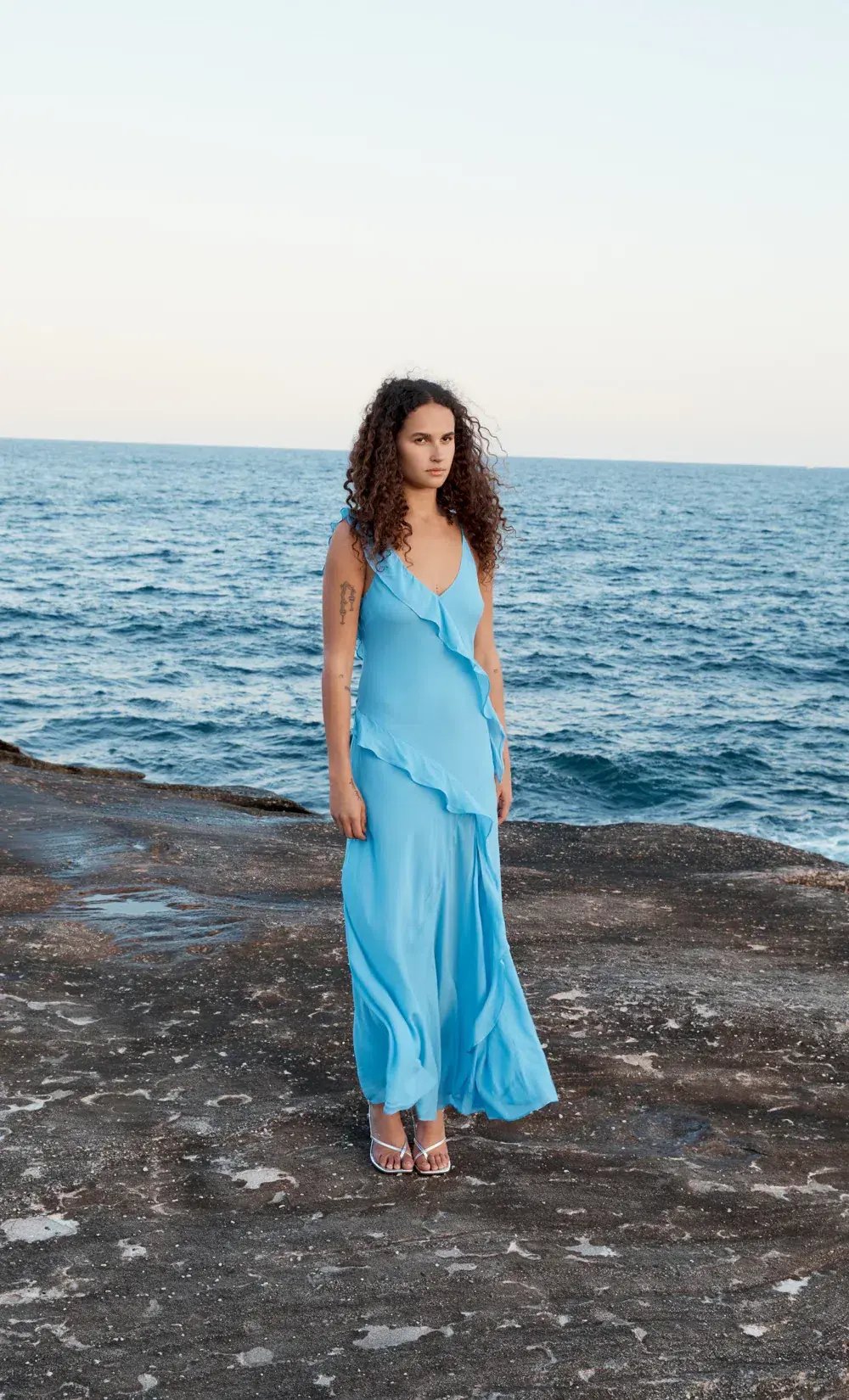 Bec & Bridge Aida Frill Dress Maxi Azure Size 8 photo 5