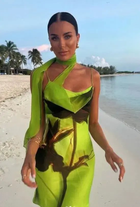 Rat and Boa Orisha Mini Dress Green Print Size XS/AU 6 photo 3