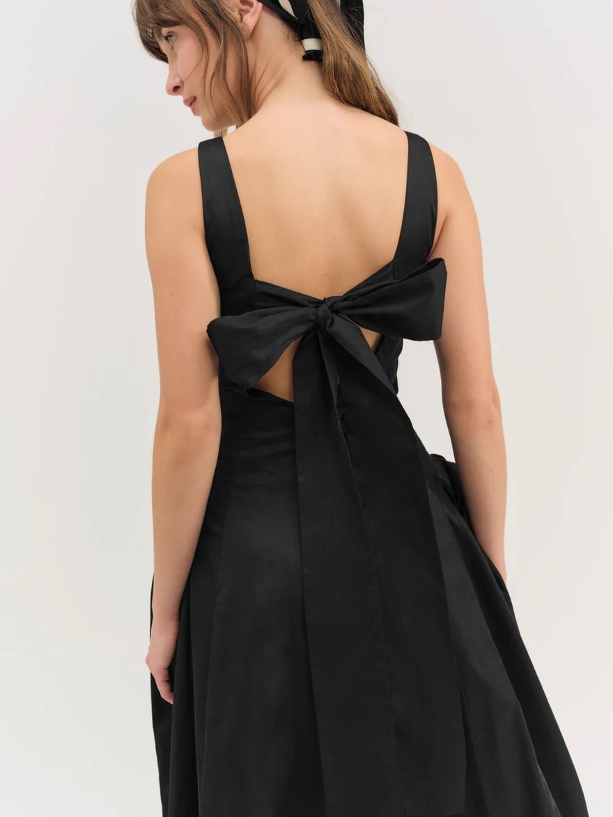 For Love and Lemons Evanie Structured Midi Dress - Black photo 2