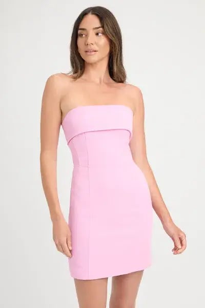 Kookai Oyster Strapless Mini Dress Pink Size 10 photo 3