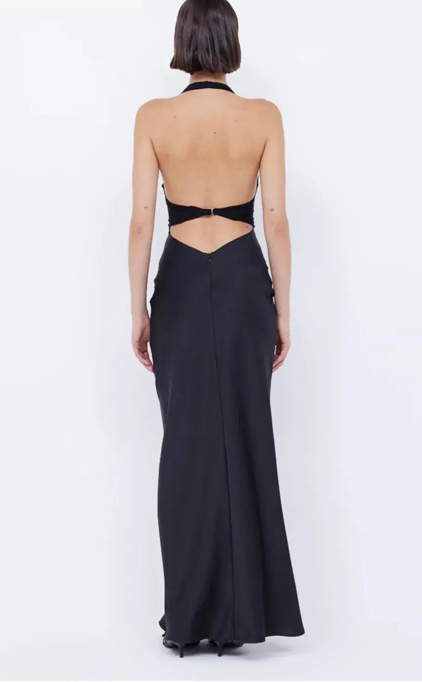 Bec & Bridge Solare Halter Dress Black Size 10 photo 3