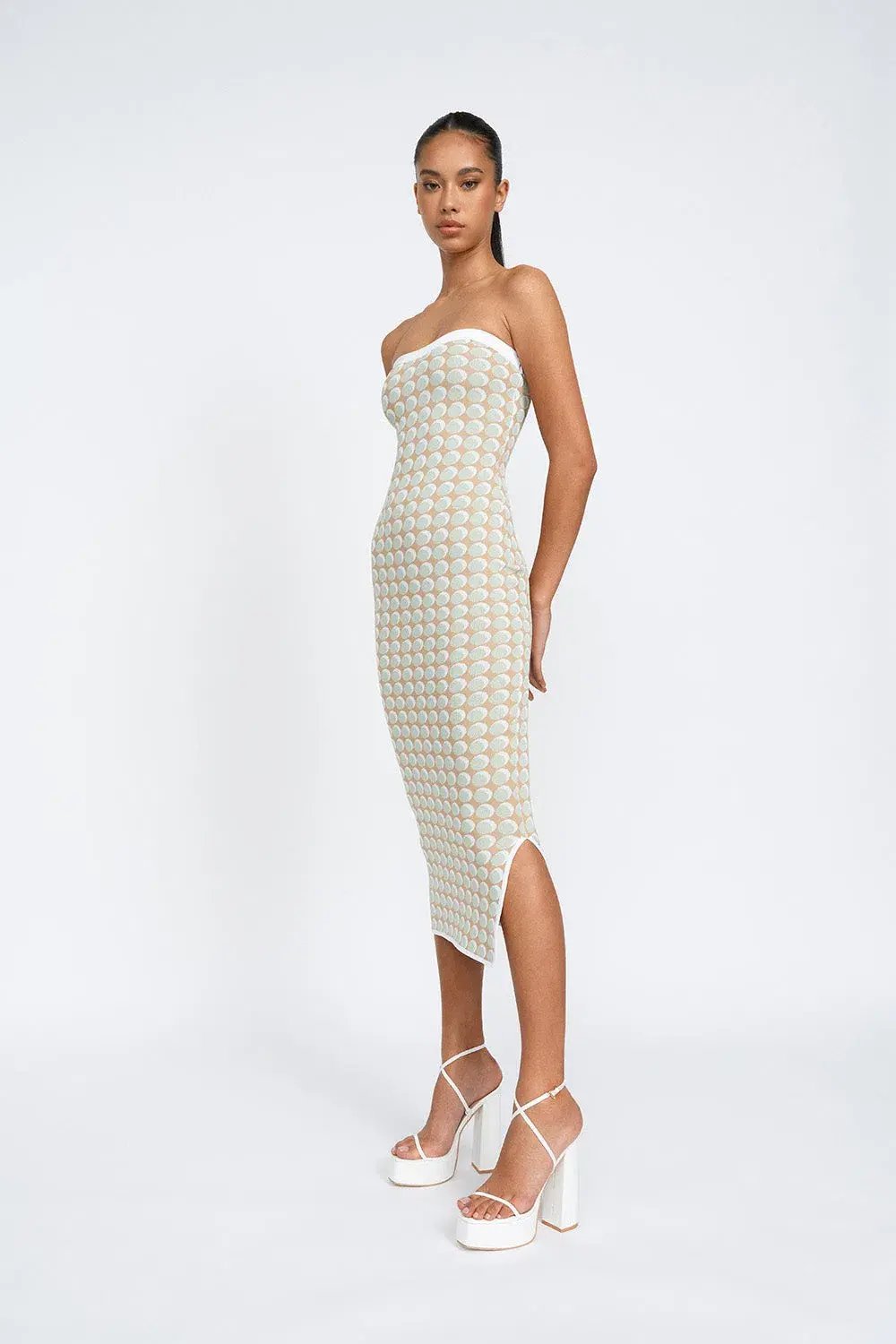 By Johnny Sol Geo Knit Dress Print Size S/Au 8 photo 2