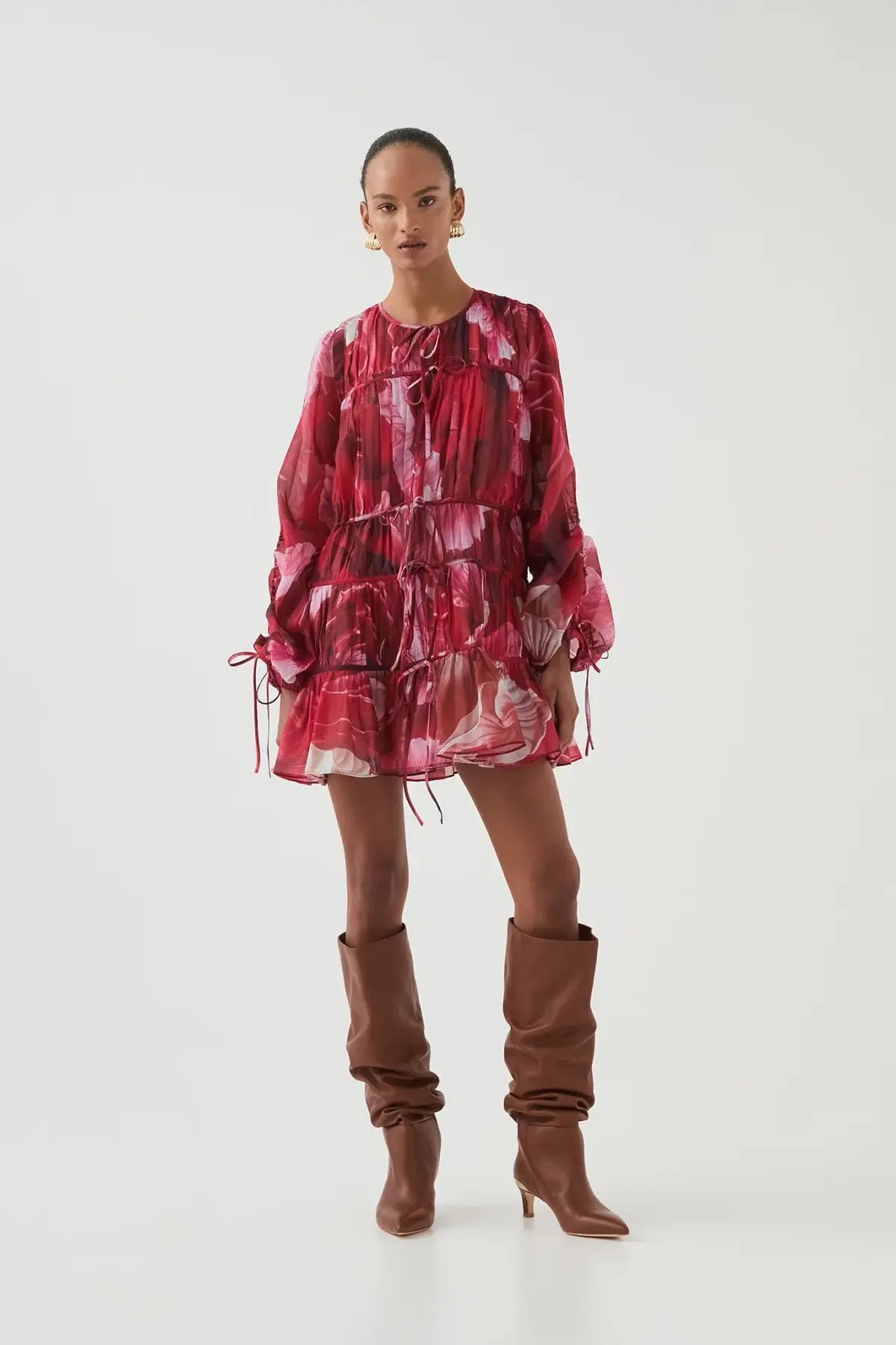 Aje Flora Mini Dress Prismatic Floral Red Size 6 / XS photo 5