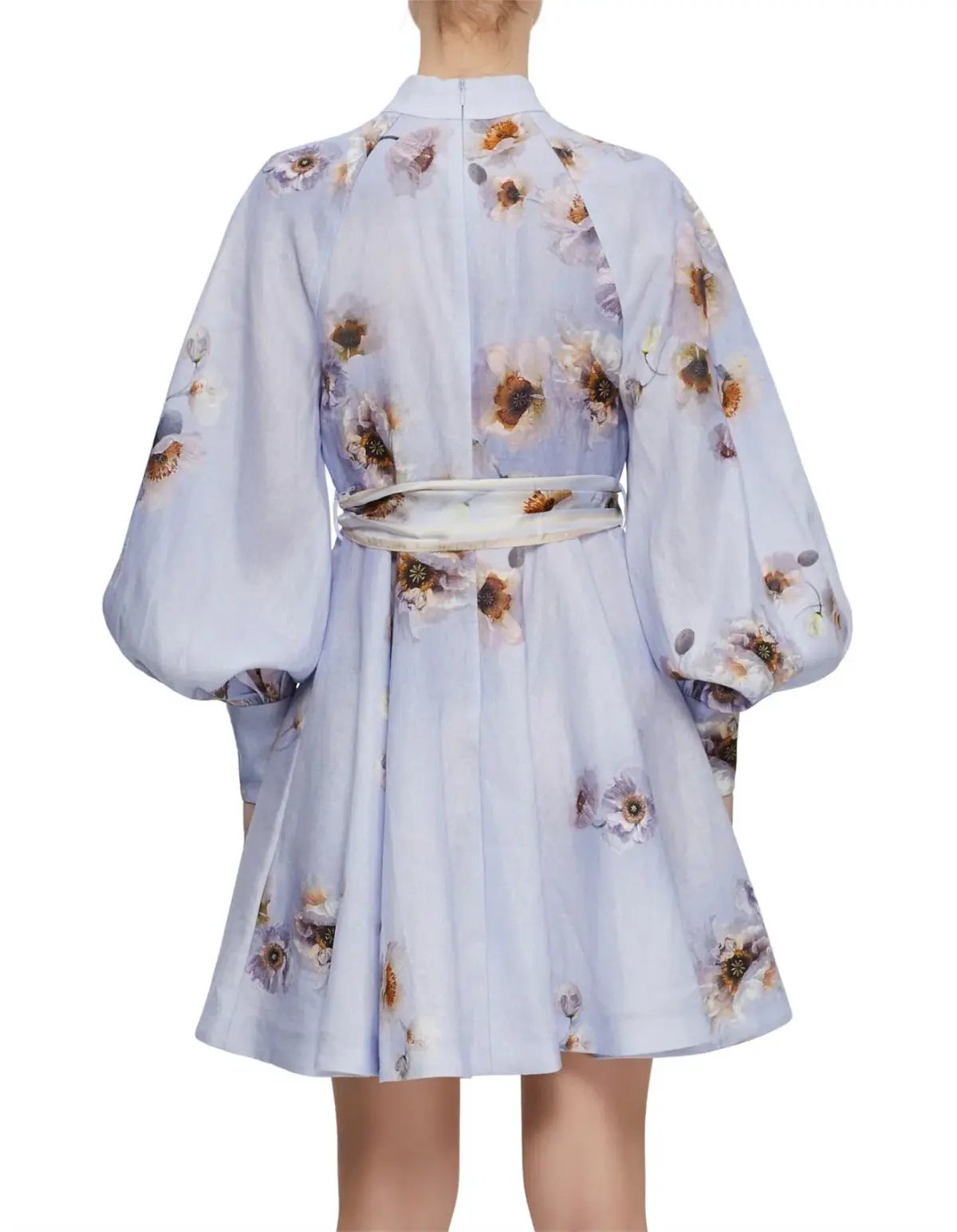Zimmermann Hypnotic floral linen lilac poppy shirt dress size 3 au 14 photo 2