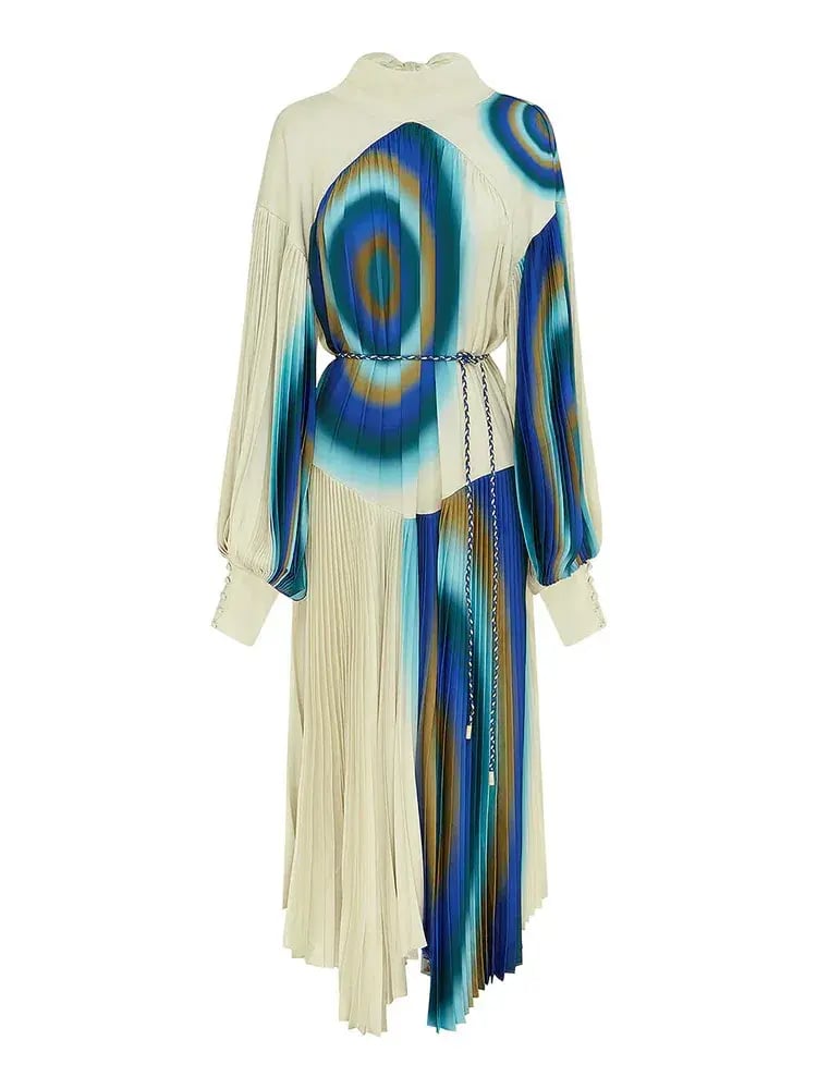 Alemais Una Pleated Midi Dress in Pearl/Teal Size 14 photo 4