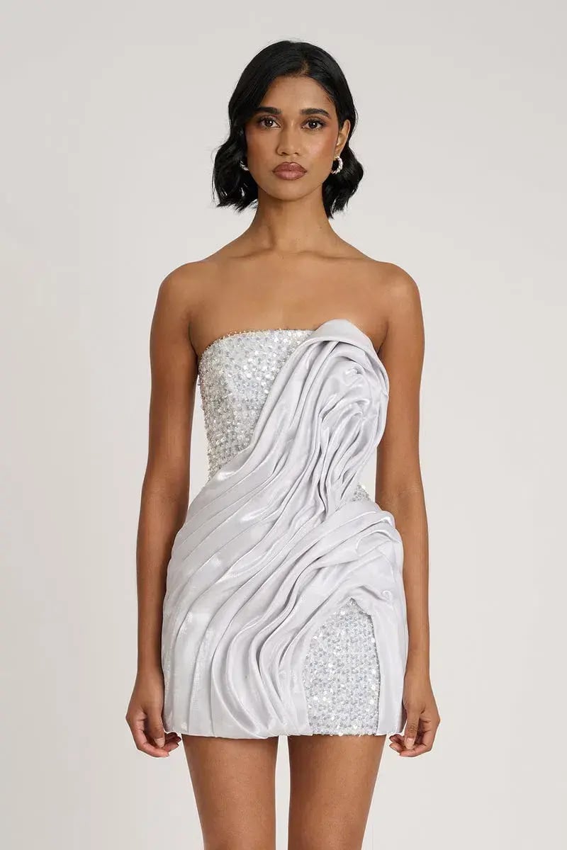 Eliya The Label Naya Mini Dress Silver Size XS / AU 6 photo 2