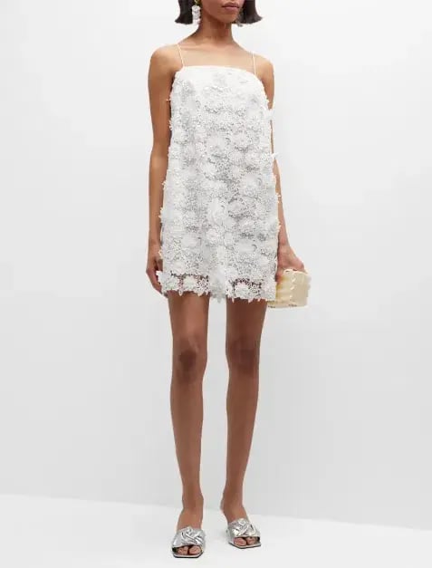 Zimmermann Raie Lace Flower Mini Dress Ivory Size 0 / AU 8 photo 3