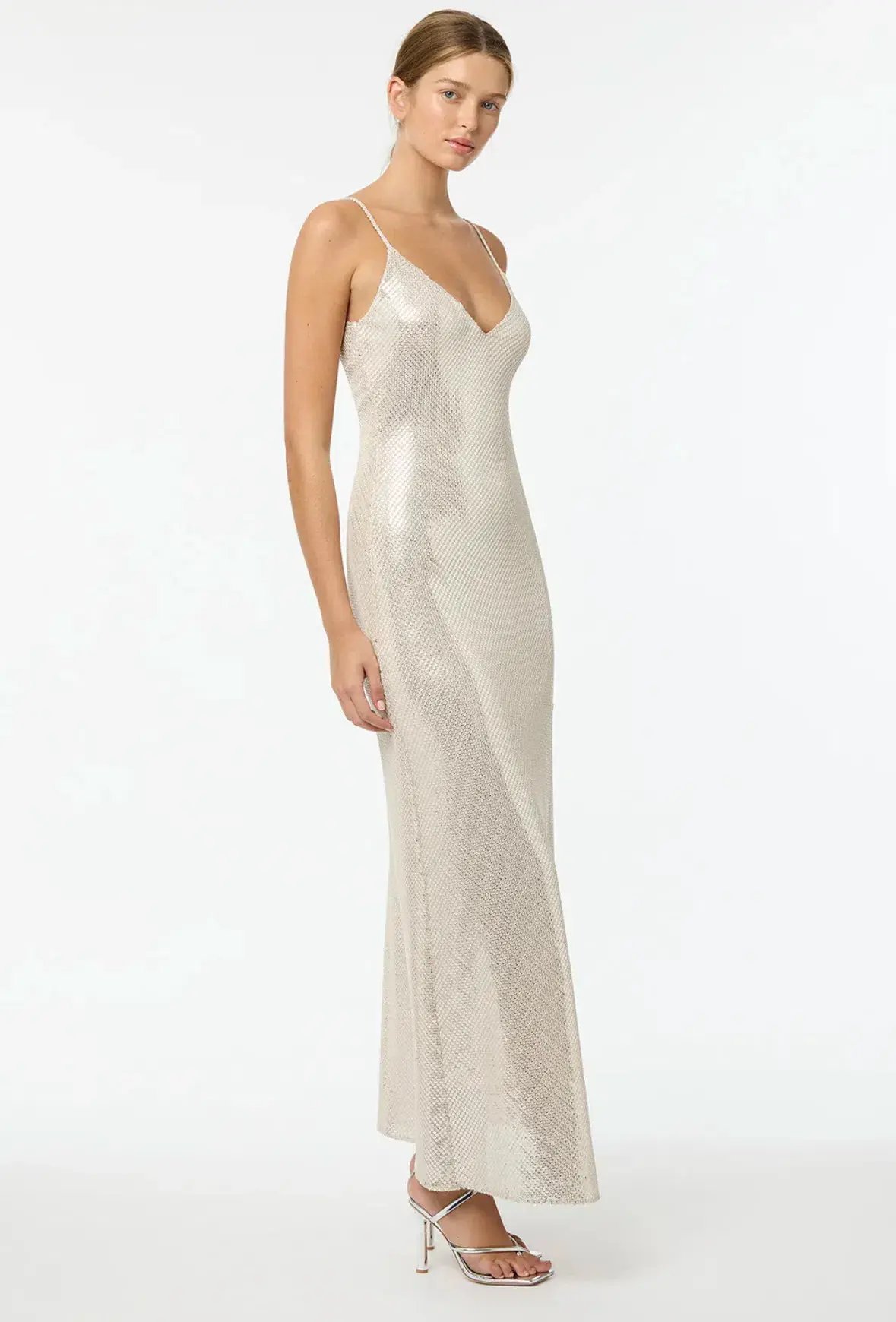 Manning Cartell High Voltage Slip Dress Nude Silver Size 10 photo 6