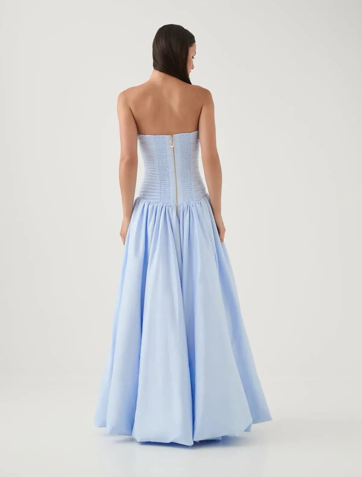Aje Violette Bubble Hem Maxi Dress Pearl Blue Size 10 photo 3