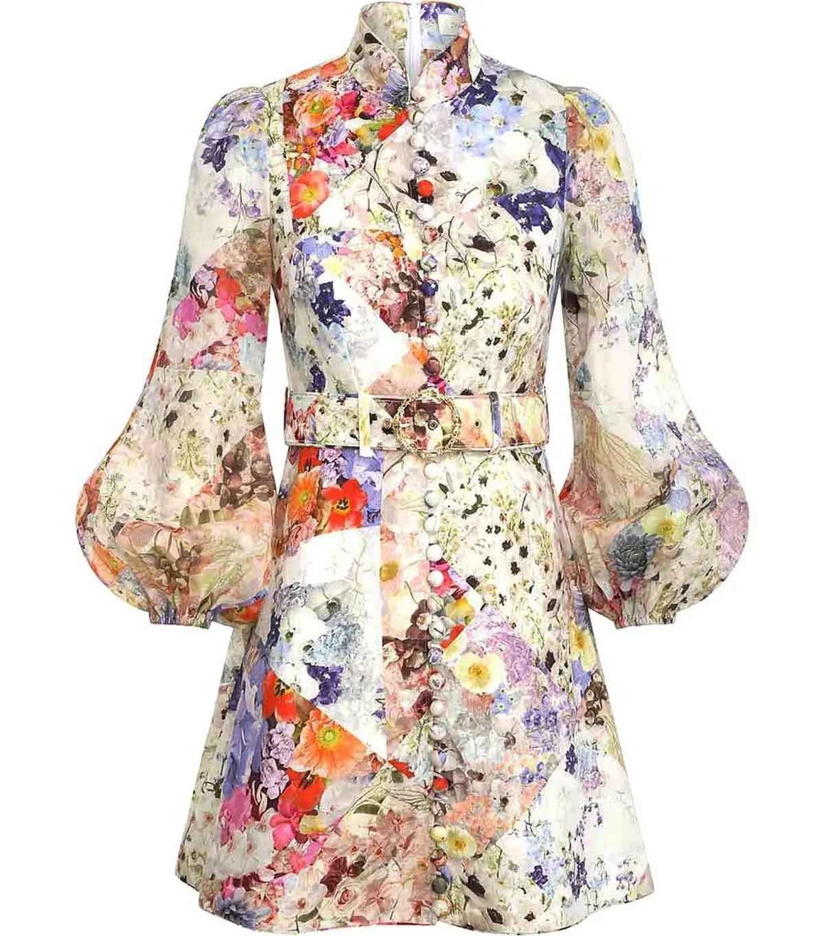 Zimmermann Linen Prima Belted Mini Dress Multi Size 0 / AU 8 photo 3