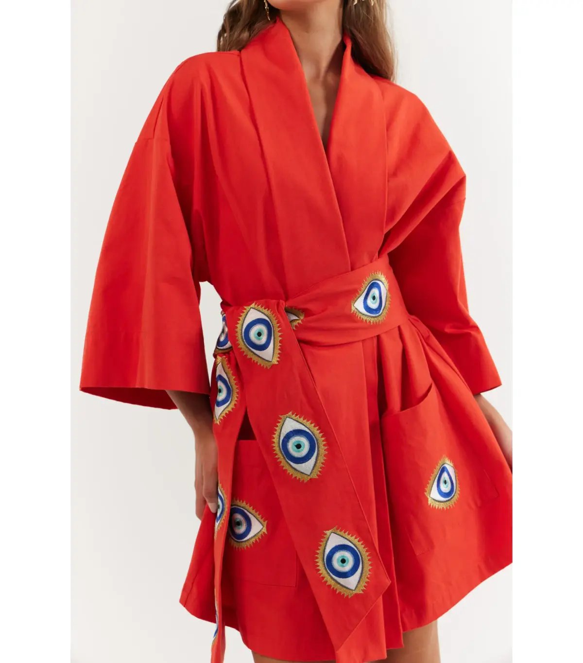 La Bohème Girls Nirvana Robe Dress Tangerine Evil Eye Size S / AU 8 photo 2