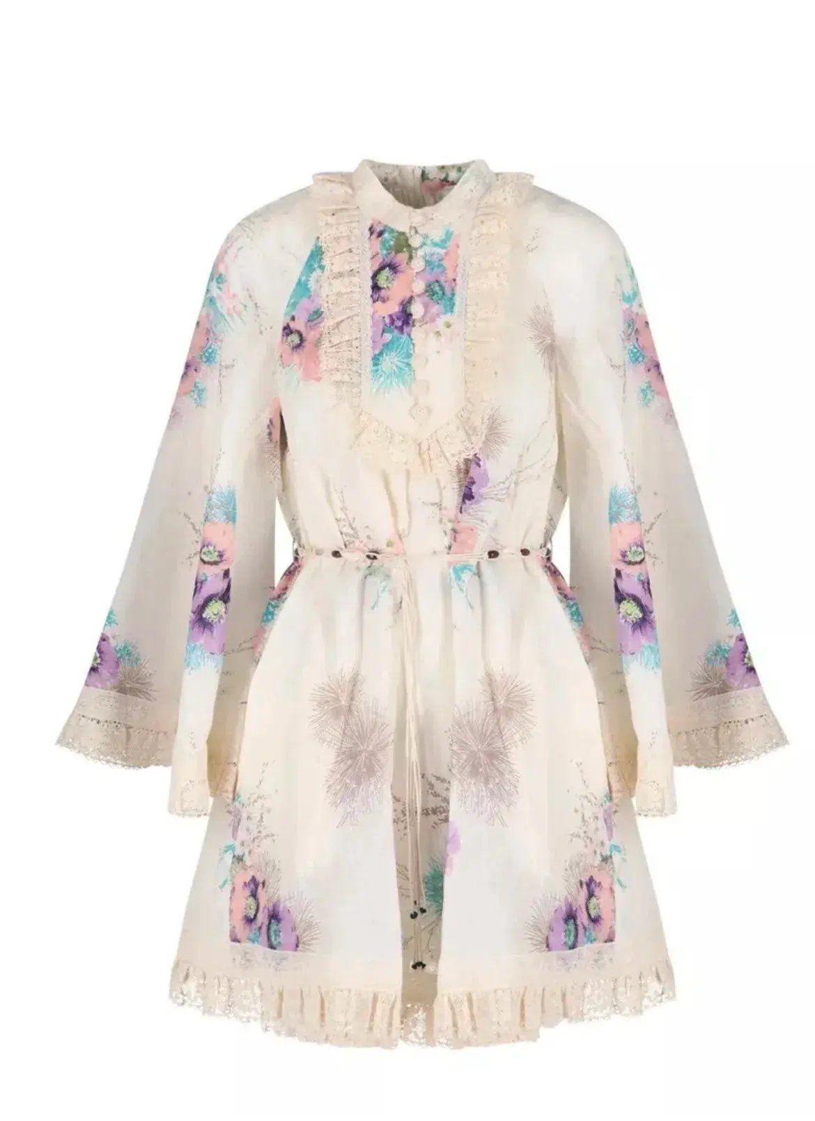 Zimmermann The Jude Lace Trim Swing Dress in Bright Floral Size 4 / AU 16 photo 4