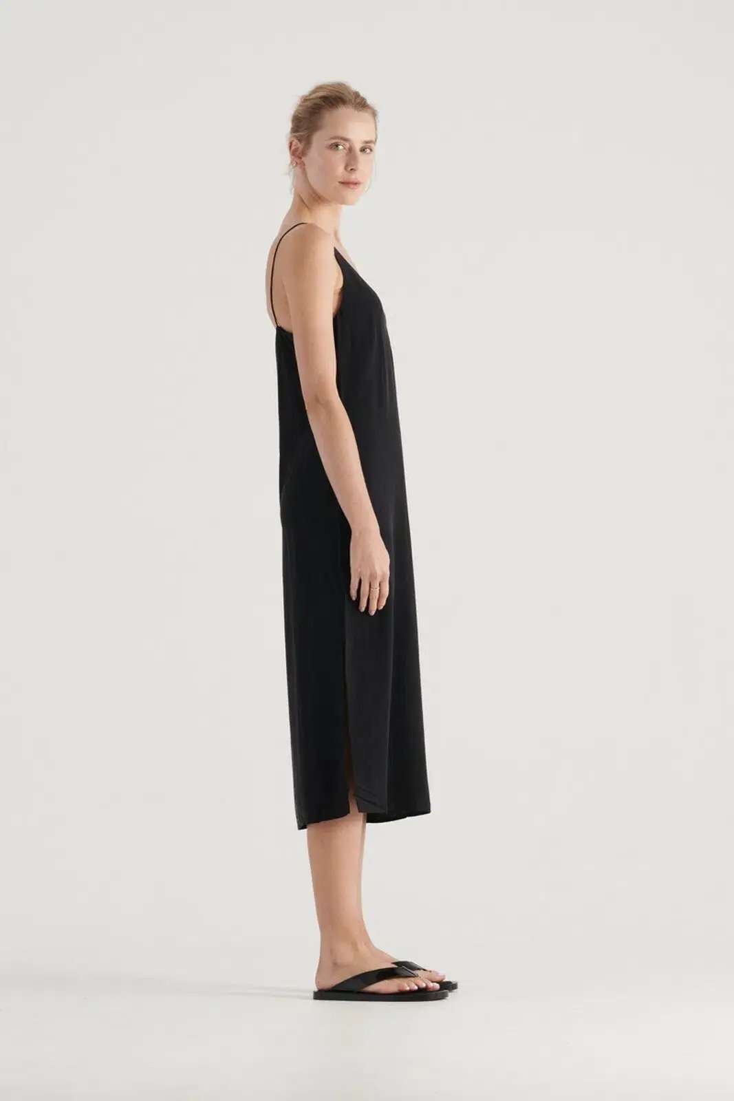 Elka Collective Suki Black Slip Silk Dress Black Size 10 photo 4