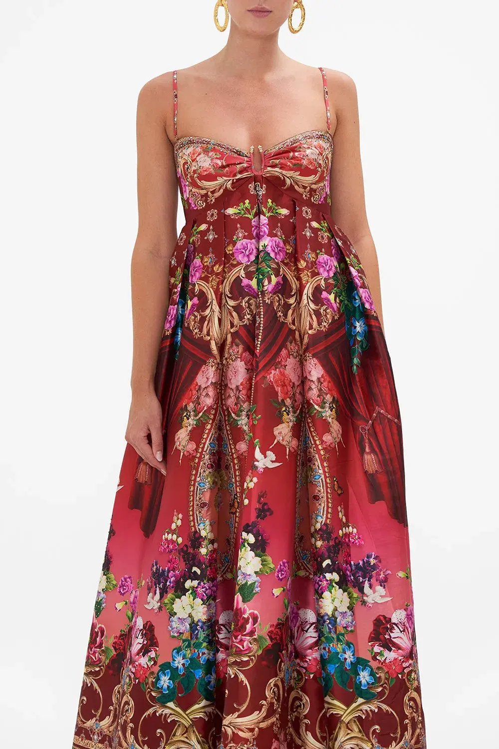 Camilla Strapless Maxi Dress Rites of Roses Size 10 photo 2