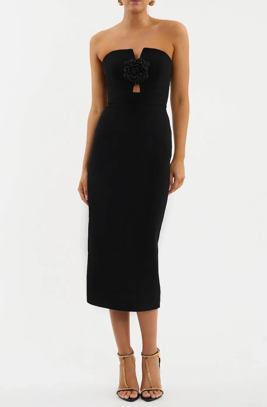 Rebecca Vallance Aubree Midi Dress Black Size 8 photo 2