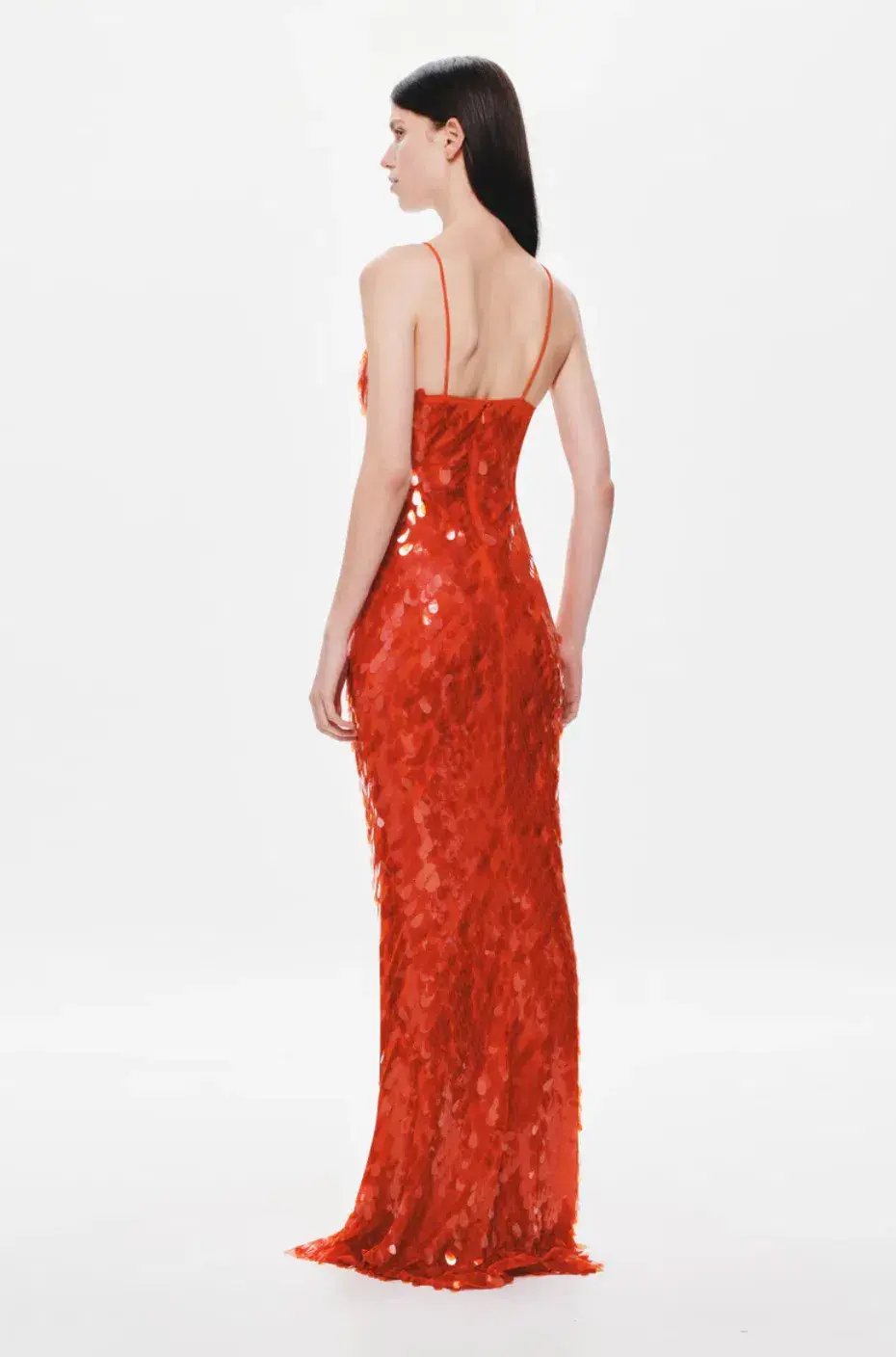 Misha Sapphire Sequin Maxi Dress Red Size 8/S photo 3