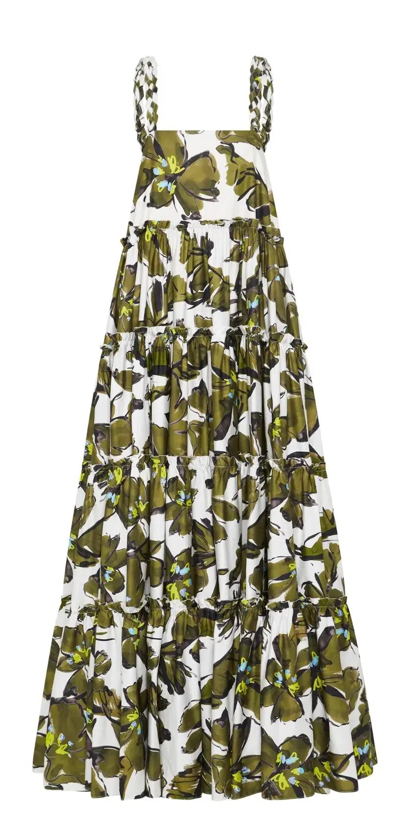Aje Oasis Olive Leaf Strap Maxi Dress Print Size 10 photo 4