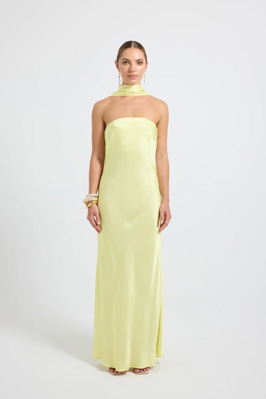 Pasduchas Quin Strapless Maxi Dress - Lemon photo 4