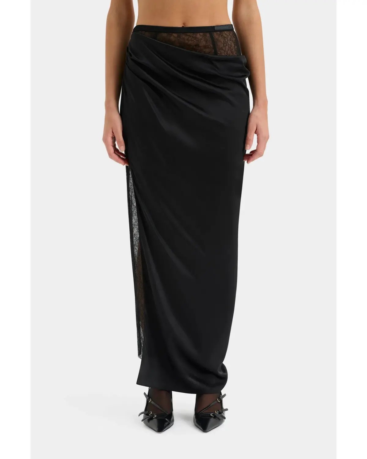 Sir The Label Dunya Skirt, Crop and Drape Cowl Top Set Black Size 0 / AU 6 photo 6