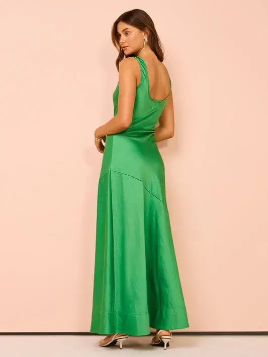 By Nicola Beneath the Stars Bias Cut Slip Dress Verde Size 16 photo 3