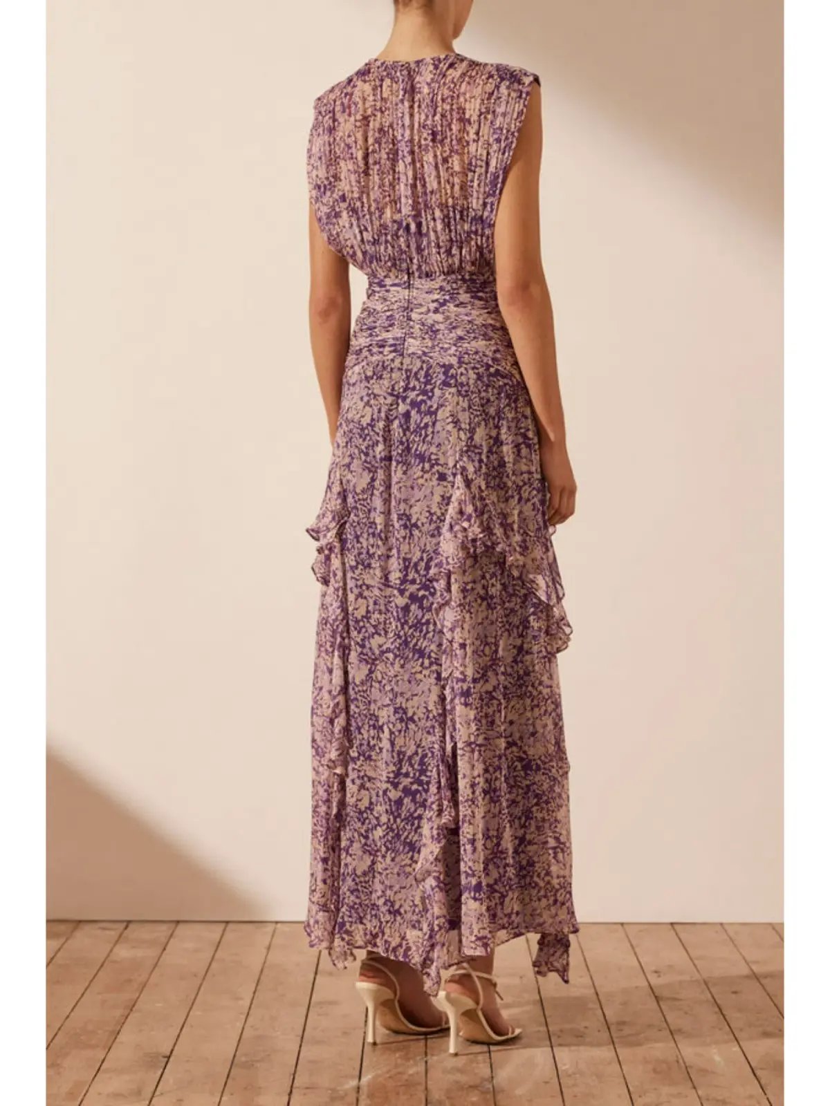 Shona Joy Aurier Round Neck Sleeveless Maxi Dress Purple Size AU 8 photo 2