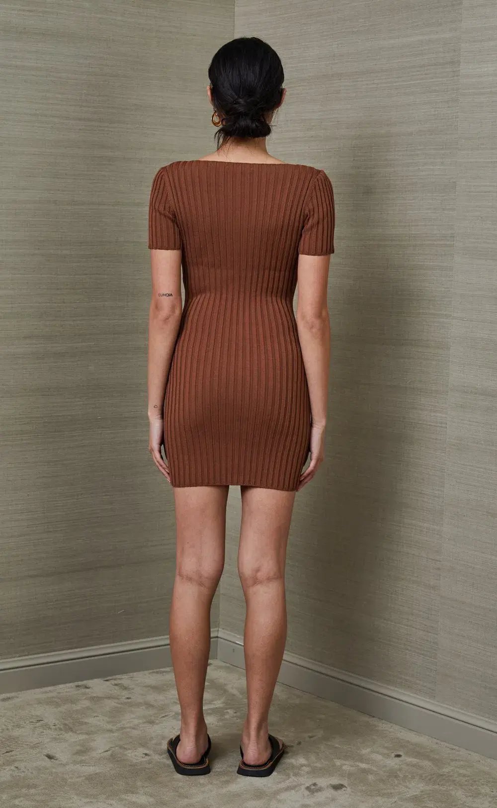 Bec & Bridge Deja Vu Mini Dress Chocolate Size 4 / AU 8 photo 4