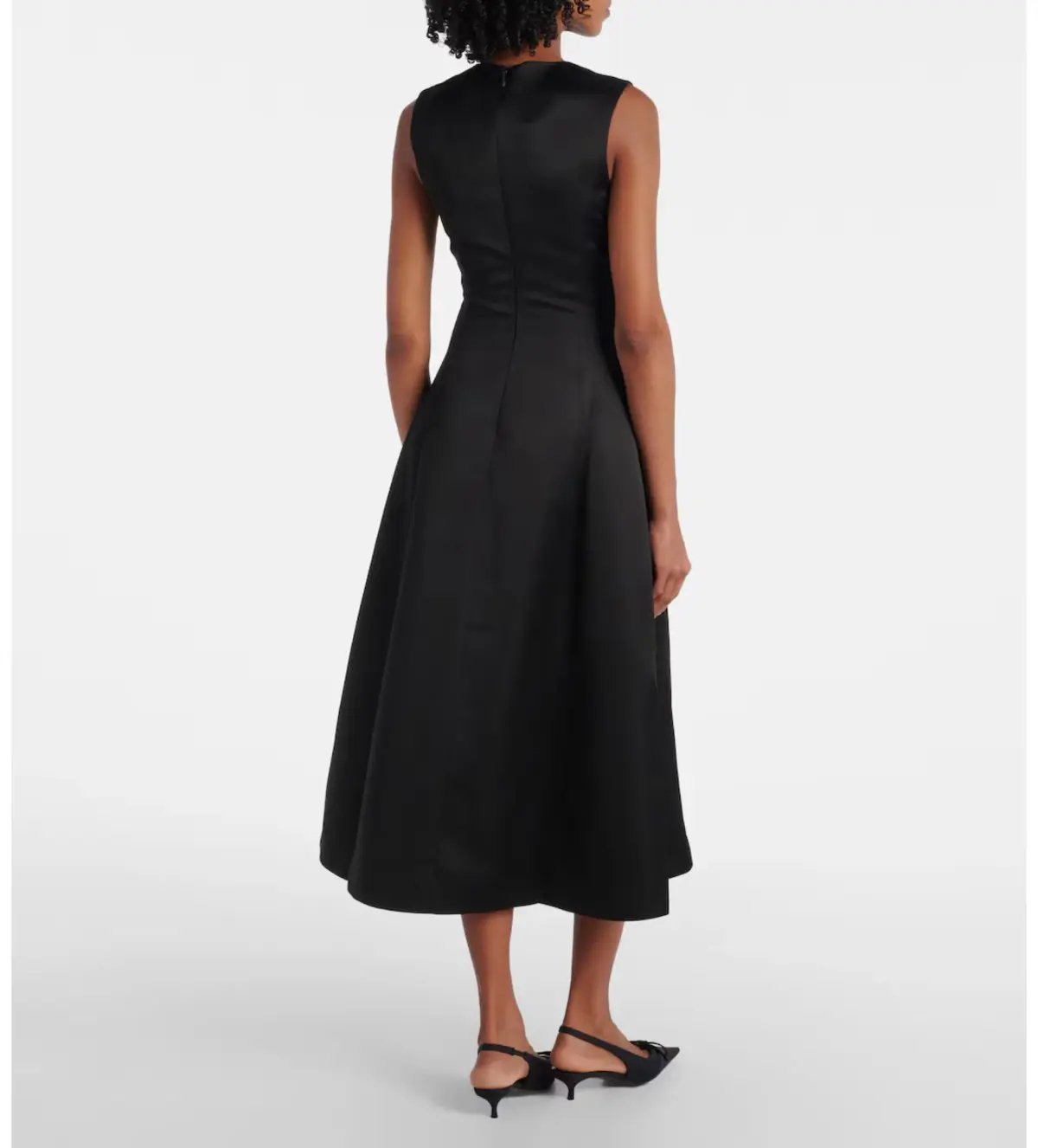 Leo Lin Cleo Midi Black Embellished White Rose Print Size 8 photo 3