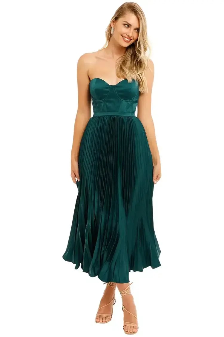 Elle Zeitoune Milan Midi Dress in Emerald Green Size 6 photo 4