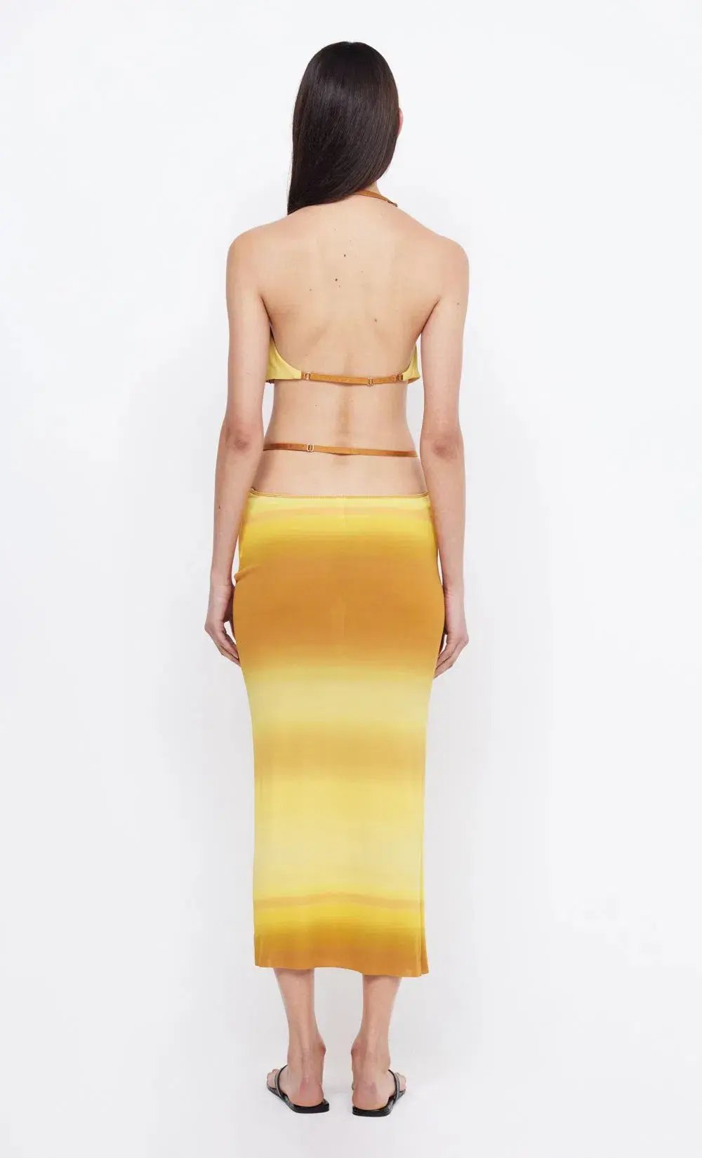 Bec & Bridge Amara Halter Top & Amara Strappy Skirt Set Golden Ombre Size XS / AU 6 photo 2