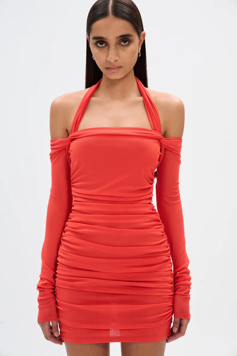 Misha Collection The Sonnet Mesh Mini Dress - Grenadine photo 2