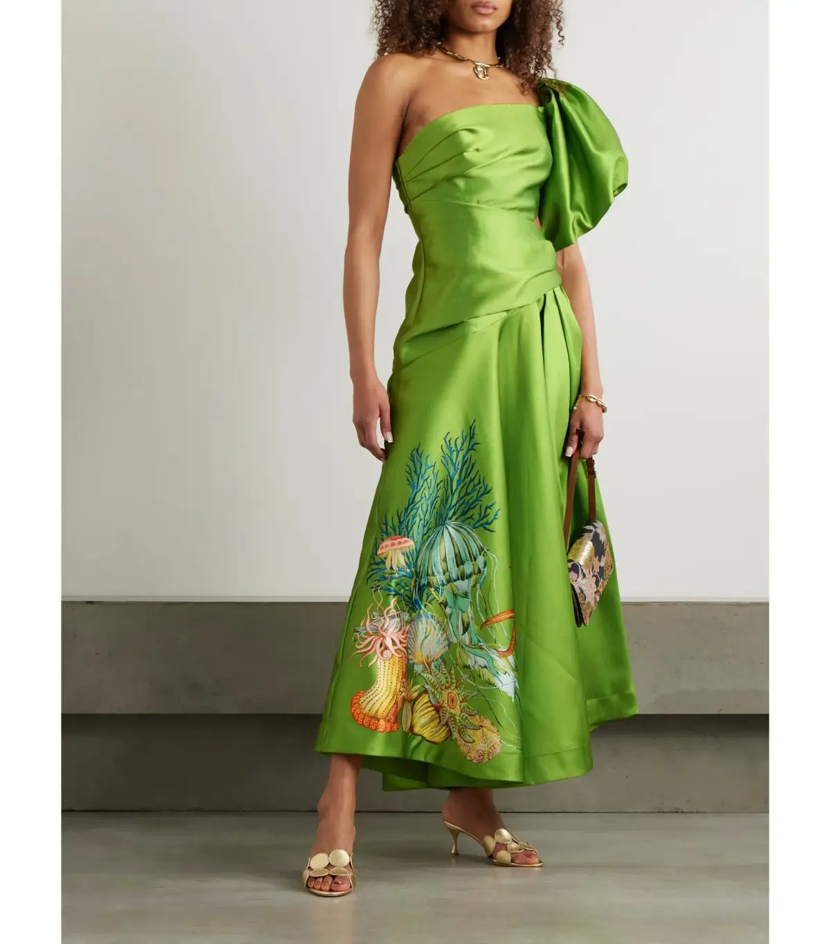 Alémais Sam Pauletto Aquatica One-shoulder Dress Maxi Green Size AU 6 photo 2