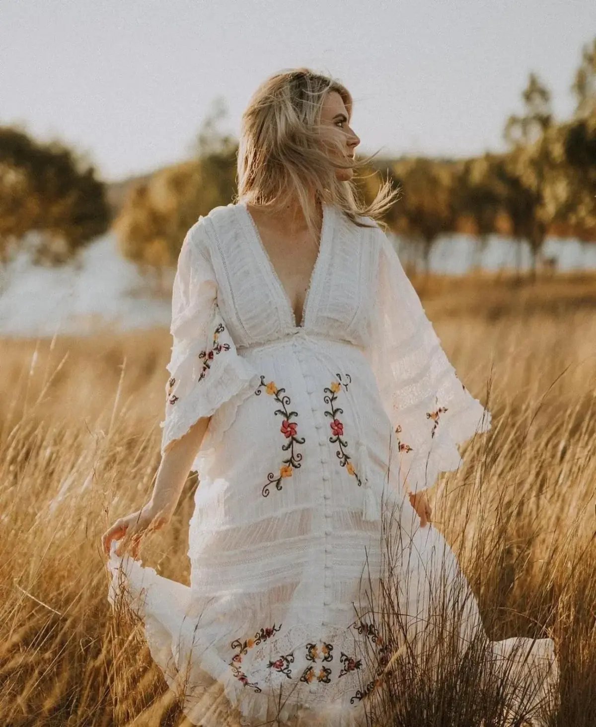 Fillyboo Charm Your Way Embroidered Maxi Dress White Size L photo 2