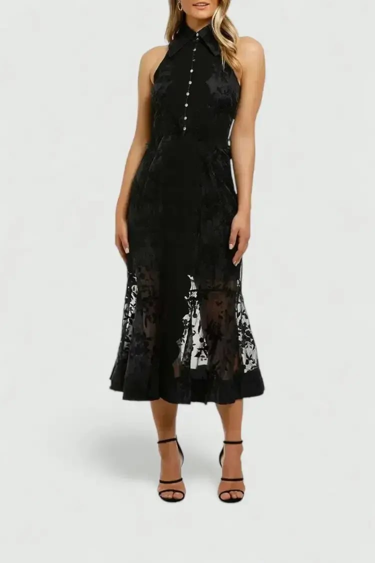 Keepsake the Label Vision Midi Dress in Black Size 12 photo 2