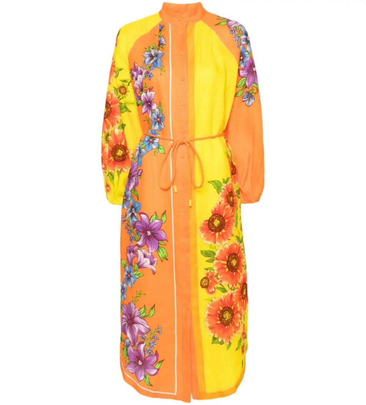 Alemais Jude Linen Midi Shirtdress Multi/Floral Size AU 10 photo 4
