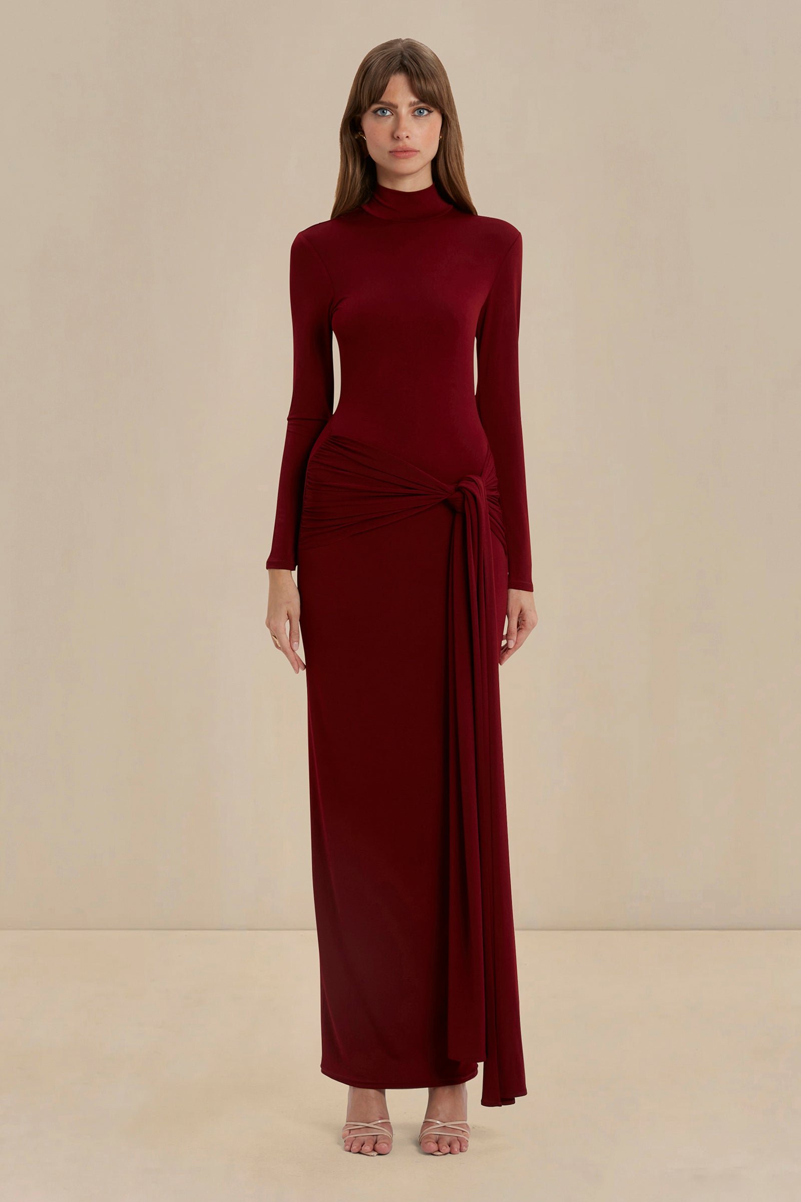 SONYA AURELIA GOWN - MERLOT photo 9