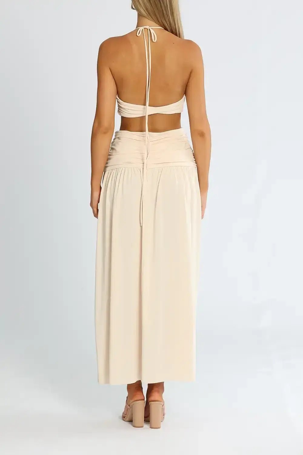 Bec & Bridge Adaline Cut Out Maxi Dress Cream Size AU 12 photo 3