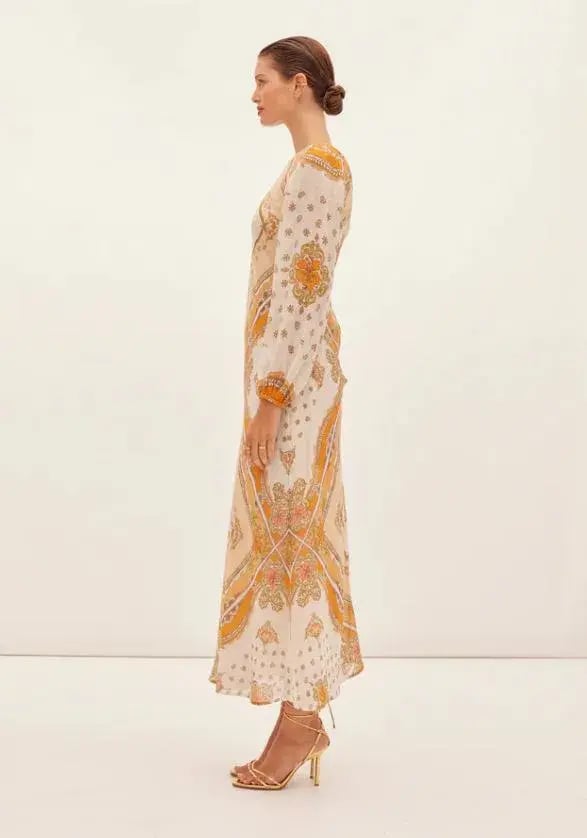 Kate Ford Mantilla Sleeved Gown Zinnia Print Size 3 (AU 12) photo 2