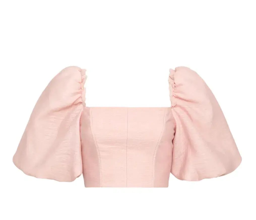 Aje Esme Puff Sleeve Cropped Top Pink Size 10 / M photo 3