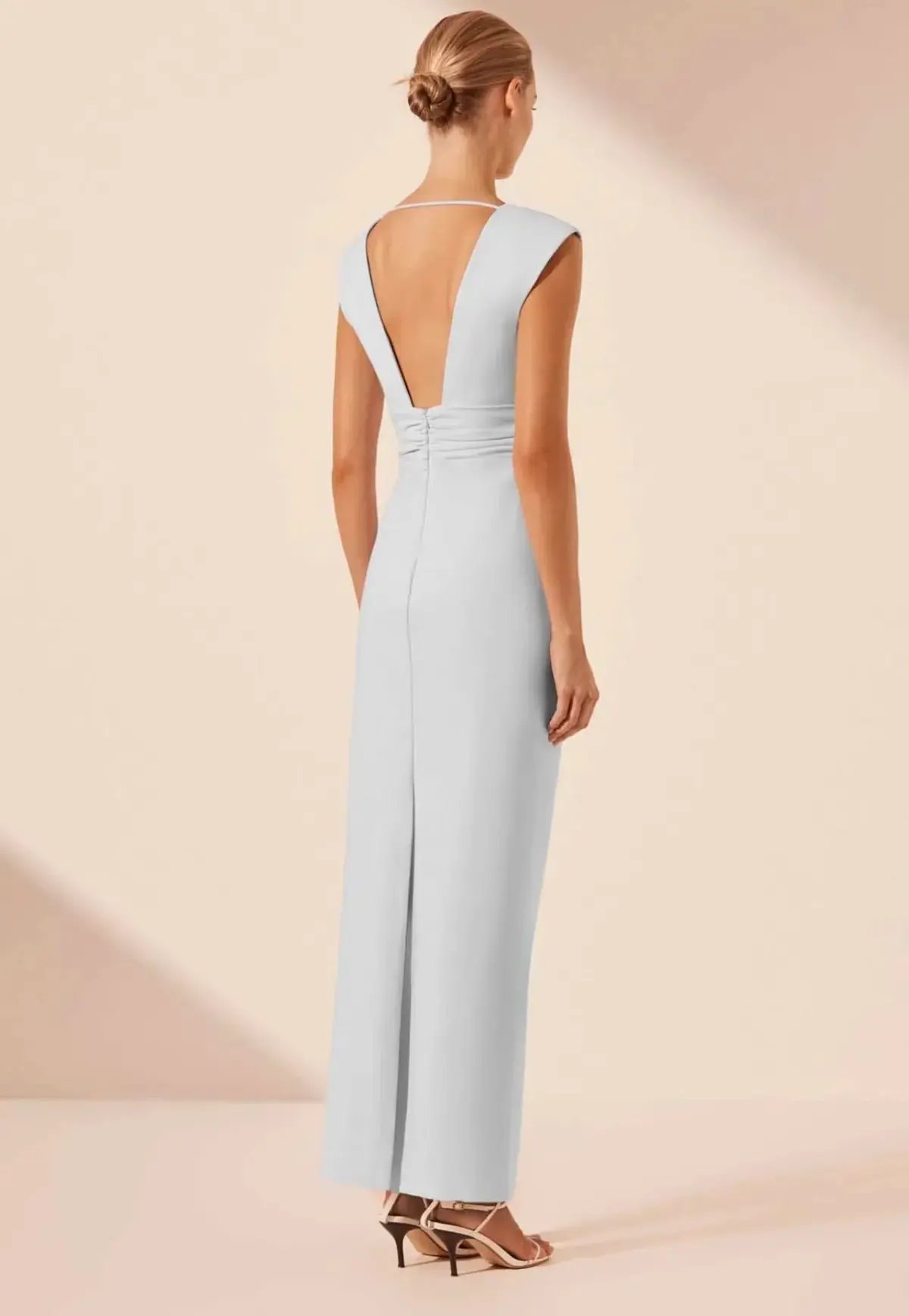 Shona Joy Lani Plunged Cut Out Maxi Dress in Sky Size 12 photo 3