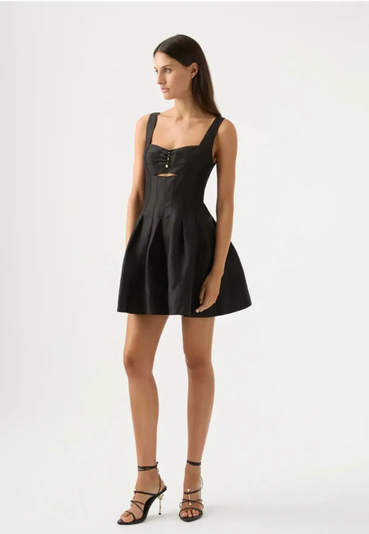 Aje Divinity Pearl Pin Mini Dress Black Size 10 / M photo 2