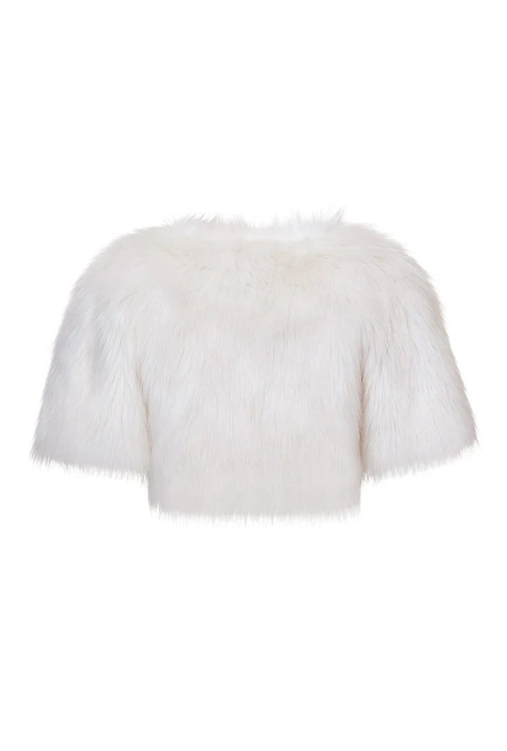 UNREAL FUR LOVE A FUR BOLERO - IVORY photo 3