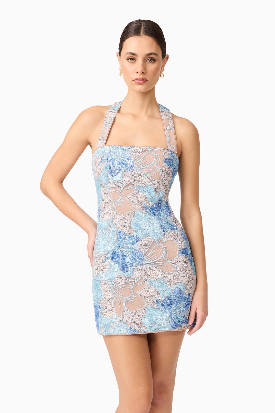 Elliatt Leonie Mini Dress - Blue photo 4