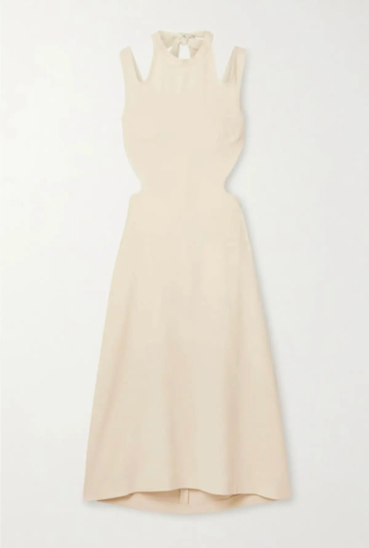 Dion Lee Tie Back Cut Out Crepe Midi Dress Cream Size M/Au 10 photo 3