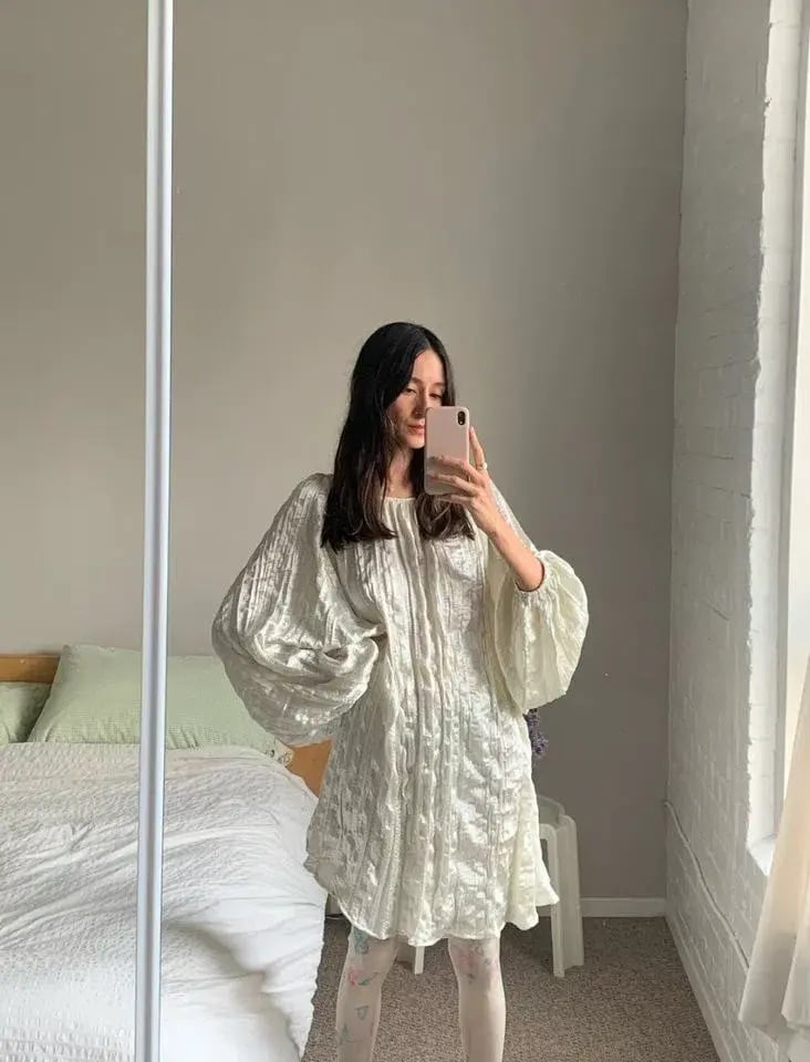 Local Woman Satin Crinkle Mini Dress One Size photo 3