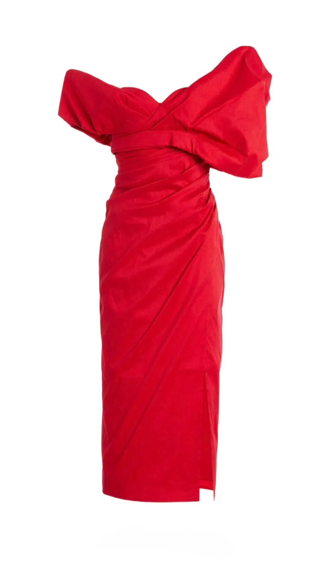 Rachel Gilbert Gia Midi Dress Red 3 / AU 12 photo 5