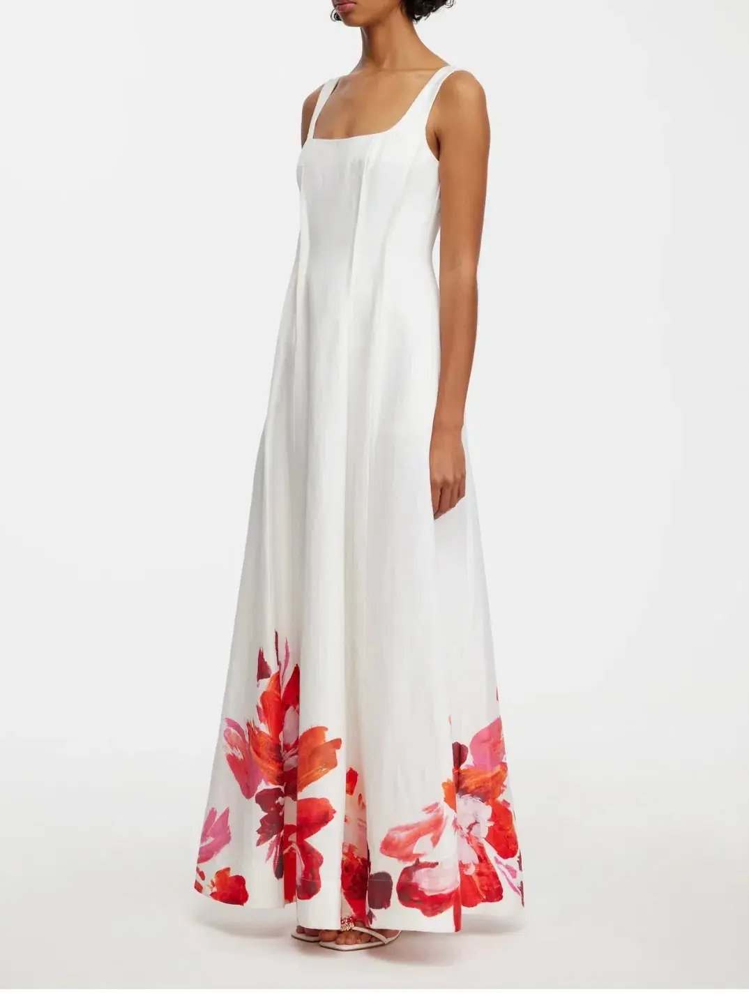 Acler chapelhill floral maxi ivory white dress size 14 pockets a-line photo 2