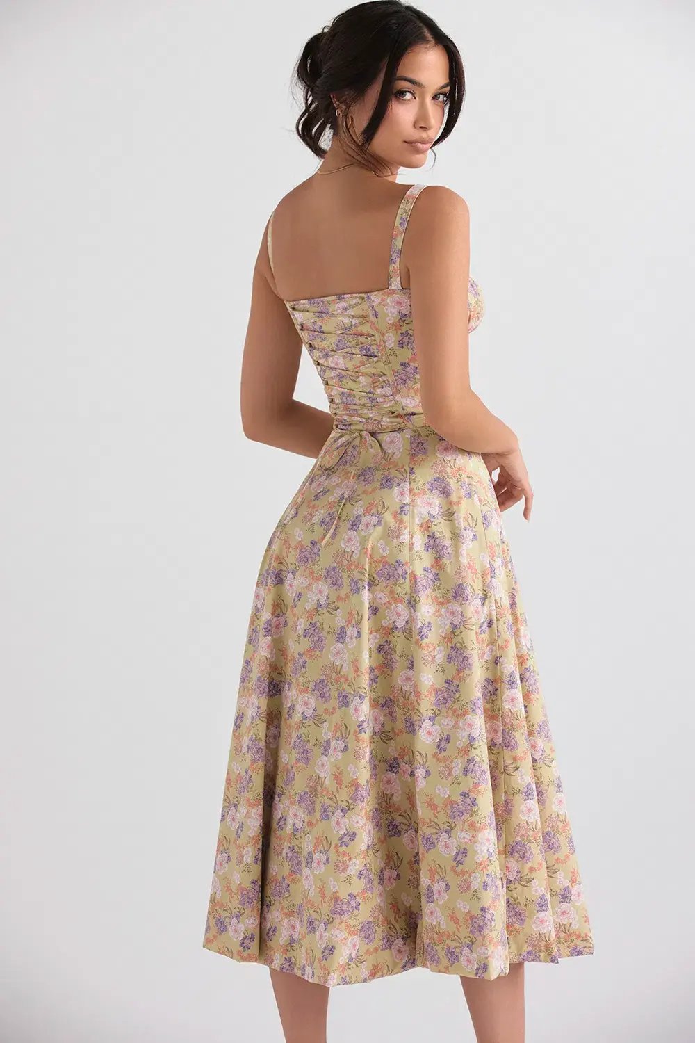 House of CB Carmen Peony Print Bustier Sundress Size XS/AU 6 photo 3