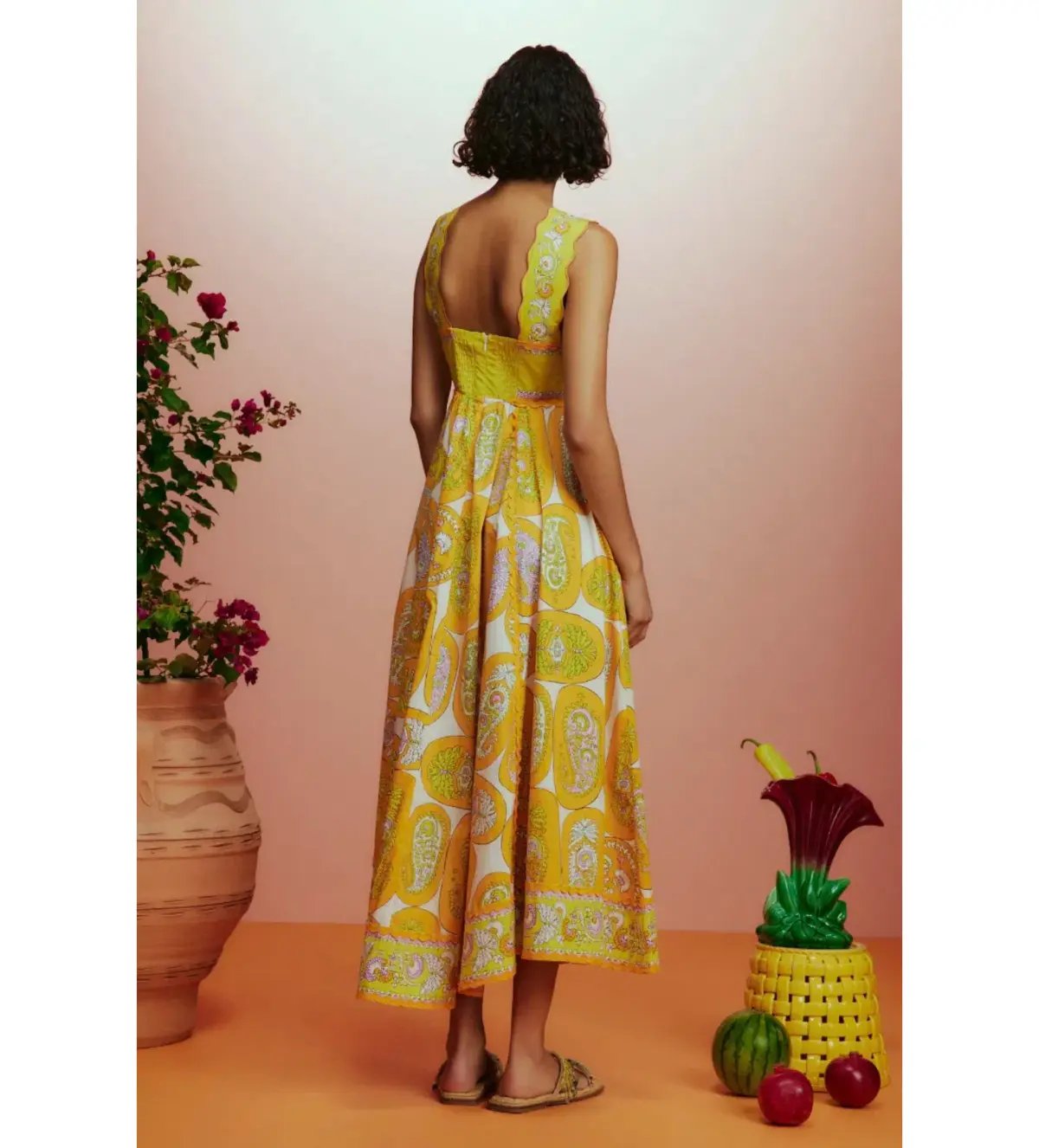 Alemais Diana Summer Dress Yellow Floral Size AU 8 photo 3
